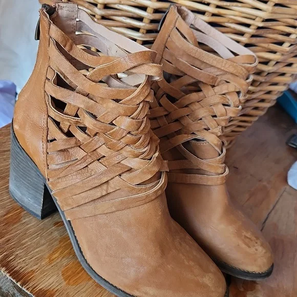 Free People Woven Leather Boots 41‎ US 10 - Picture 2 of 16